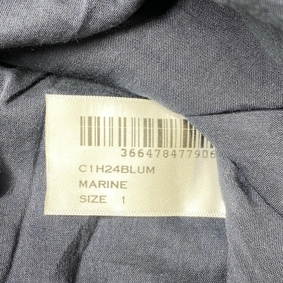 ba&sh Bluma Mini Dress Navy Marine   Flared Cut-Out V-Neck  Size Small (1) NWT - Picture 7 of 16